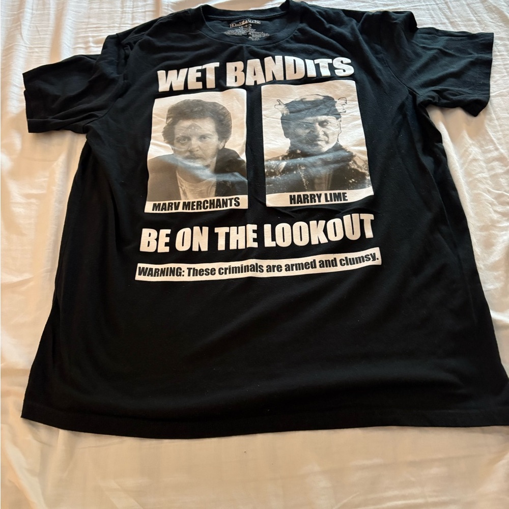 Black Graphic T-Shirt with Iconic Movie Characters